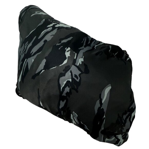 XXL WOMENS Nike Packable Jacket Black Gray Camo Windrunner Windbreaker Hood Zip - Picture 11 of 14